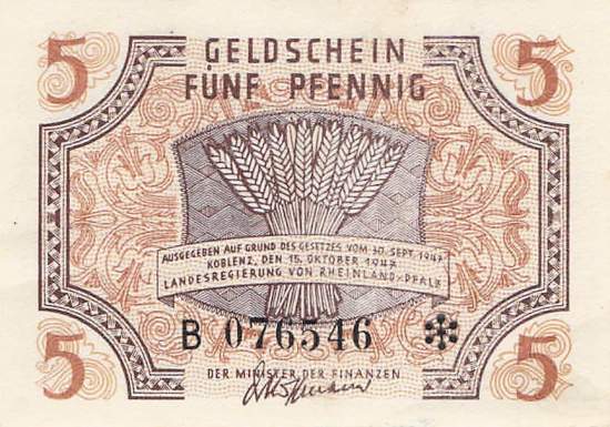 r.211 B 5 Pfennig 1947